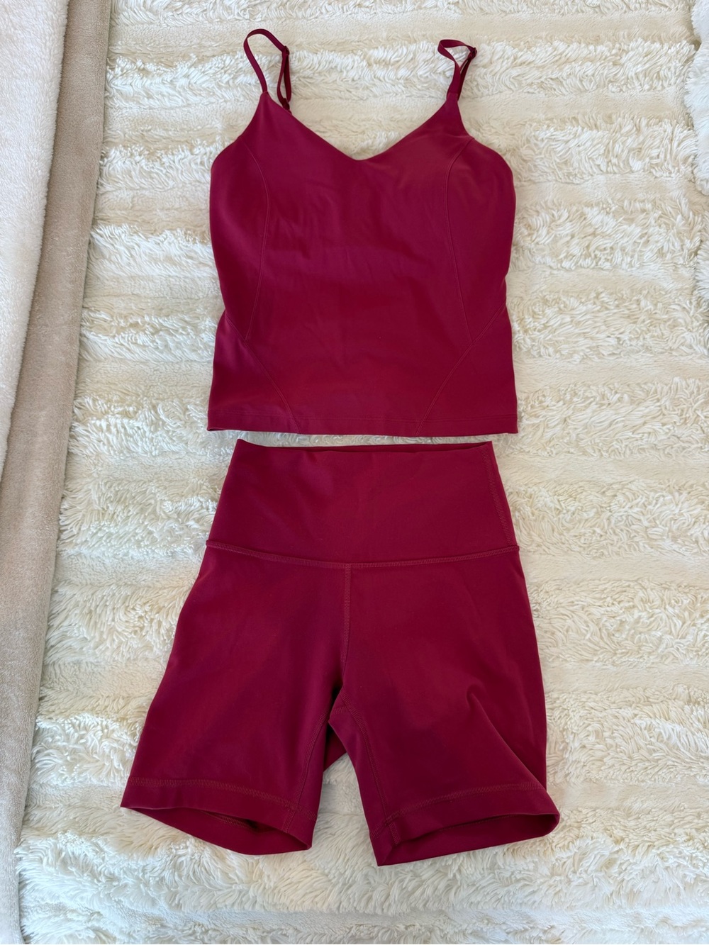 lululemon athletica Tank (size 2) and High-Waist Biker Shorts (size 4) set